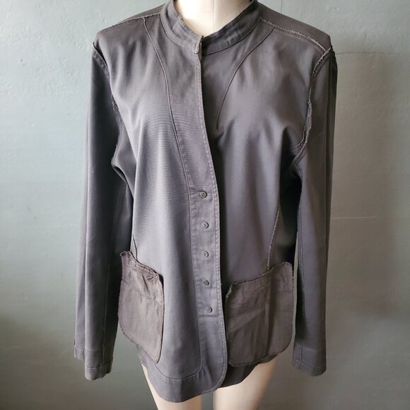 Eileen Fisher Utility Style Jacket/ Collarless Blazer/ Size L - Picture 7 of 11